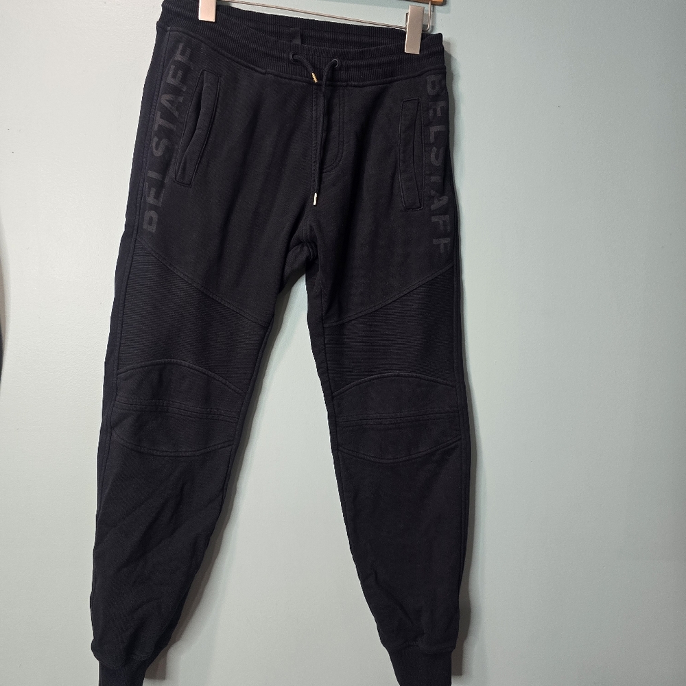 Belstaff Black Essential Minimalist Streetwear Shield Moto Joggers Men's Size S